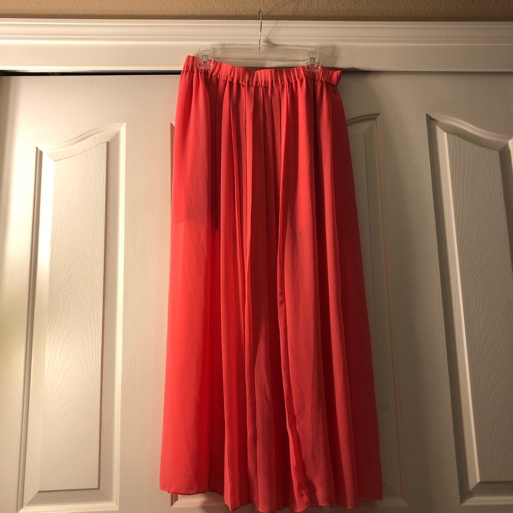 MOSSIMO- Salmon sheer maxi skirt